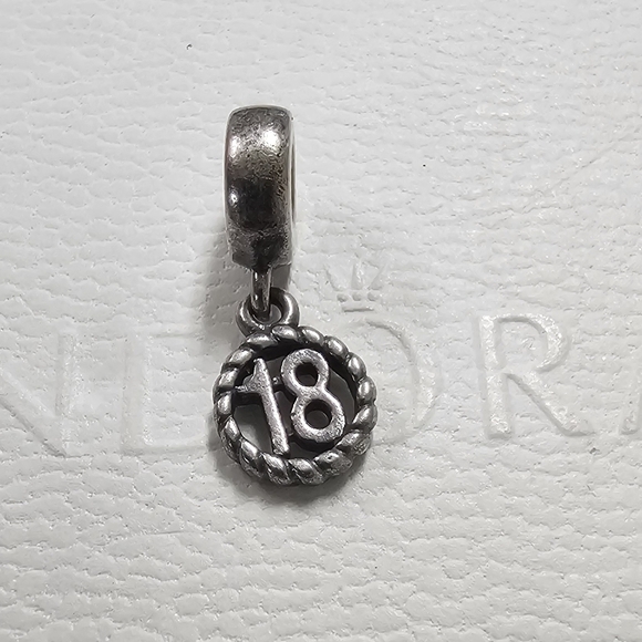 Pandora Sterling Silver 18th Birthday Dangle Charm - Picture 1 of 5